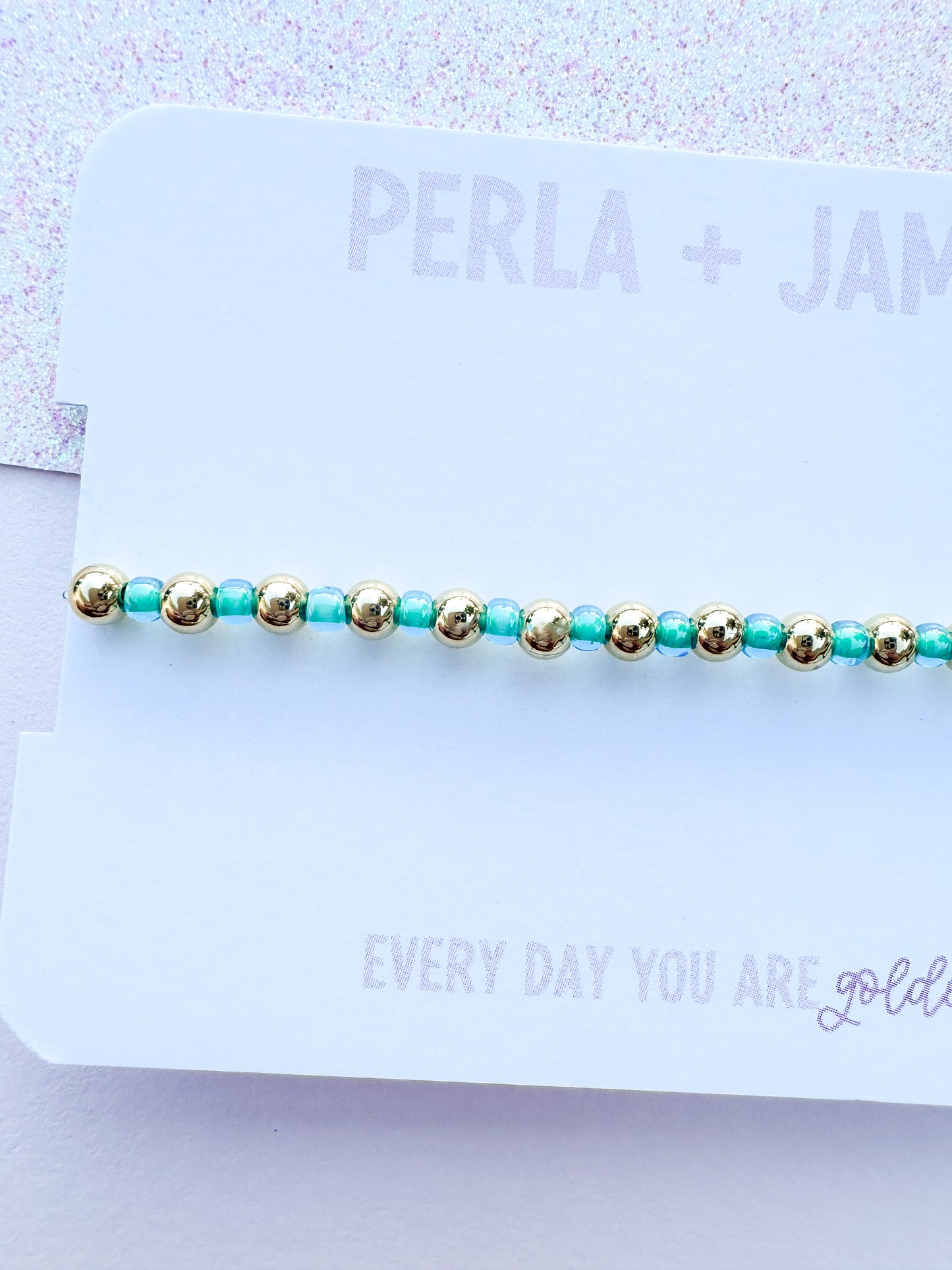 Stella Bracelet in Lined Aqua Blue