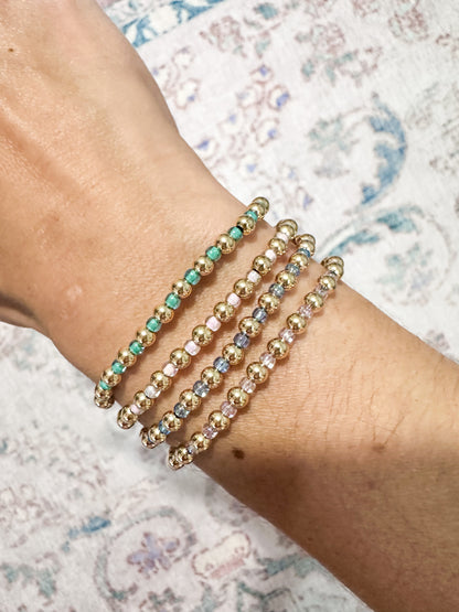 Stella Bracelet in Lined Aqua Blue