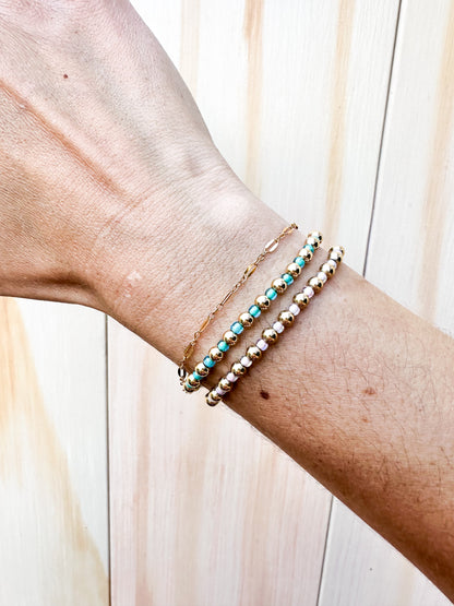 Stella Bracelet in Lined Aqua Blue