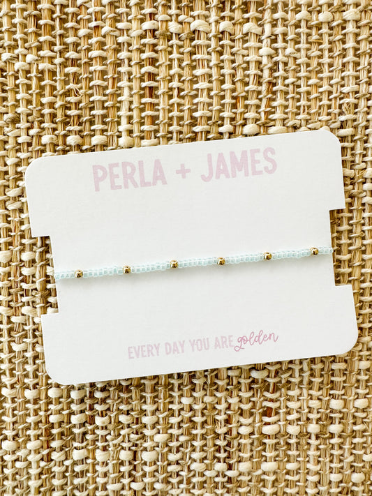 Bee Bracelet in Light Aqua Pearl