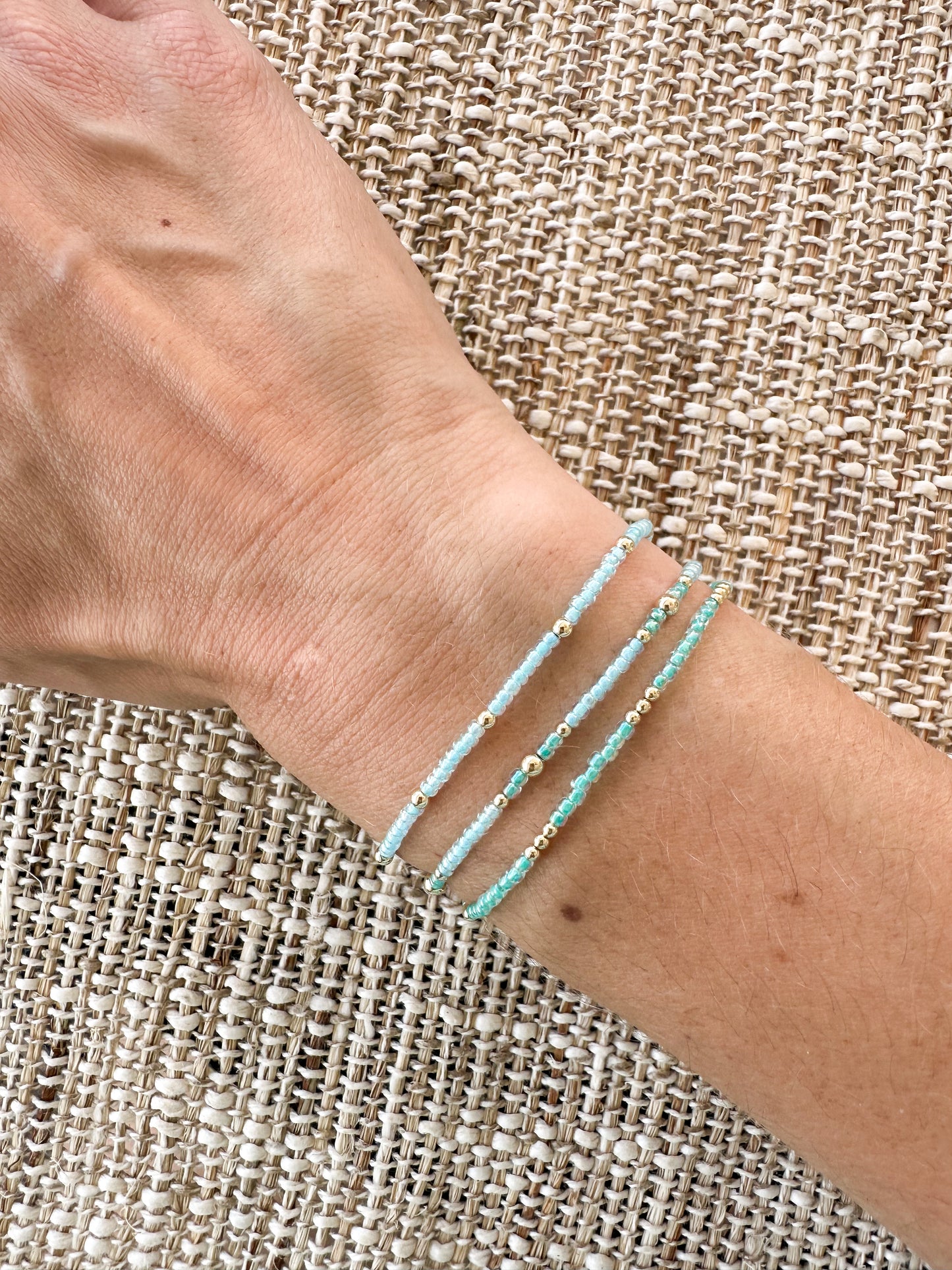 May Bracelet in Iridescent Glacier and Sky Blue